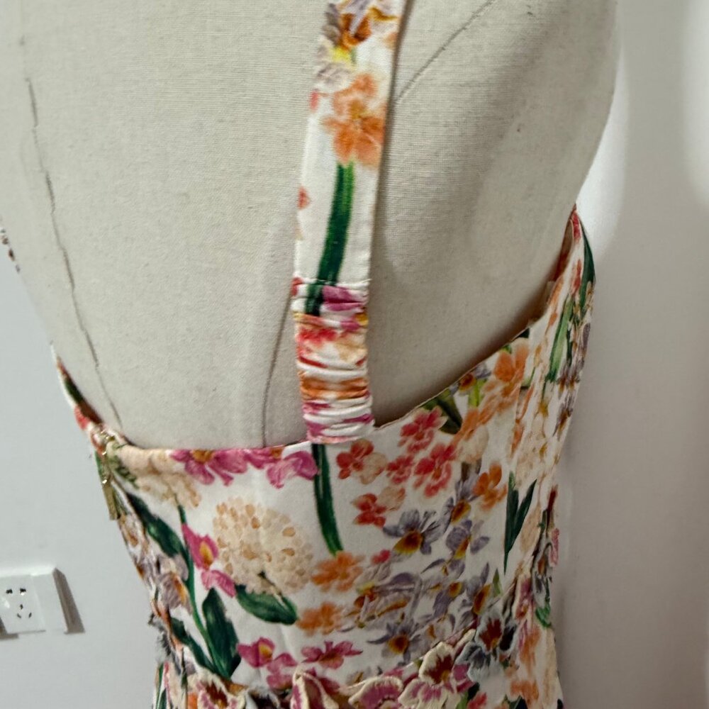 Agua By Agua Bendita lima jardiniera' floral-print linen maxi dress - Picture 6 of 11